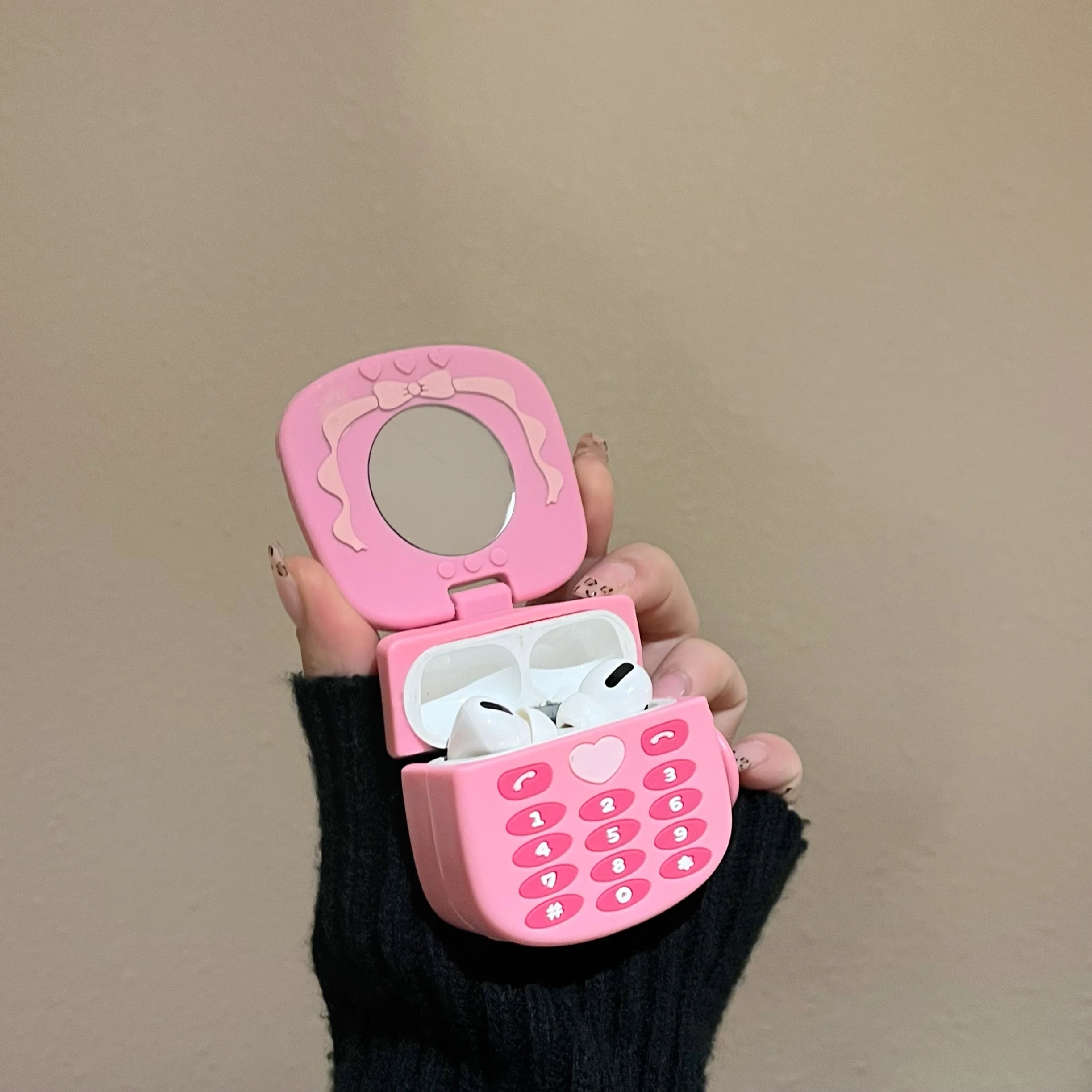 Drop Shipping Factory Earphone Case Soft Shell Little Mirror Wireless Earphone Protective Cover Compatible With Airpods