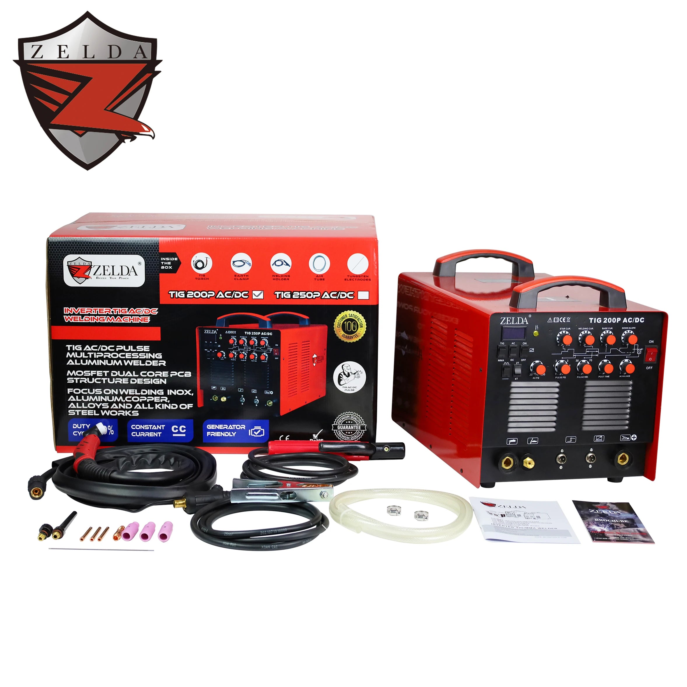 Zelda WSME 200 Inverter Tig Welder New AC/DC Poste a Souder for Aluminum & Stainless Steel Tig Welding Machine
