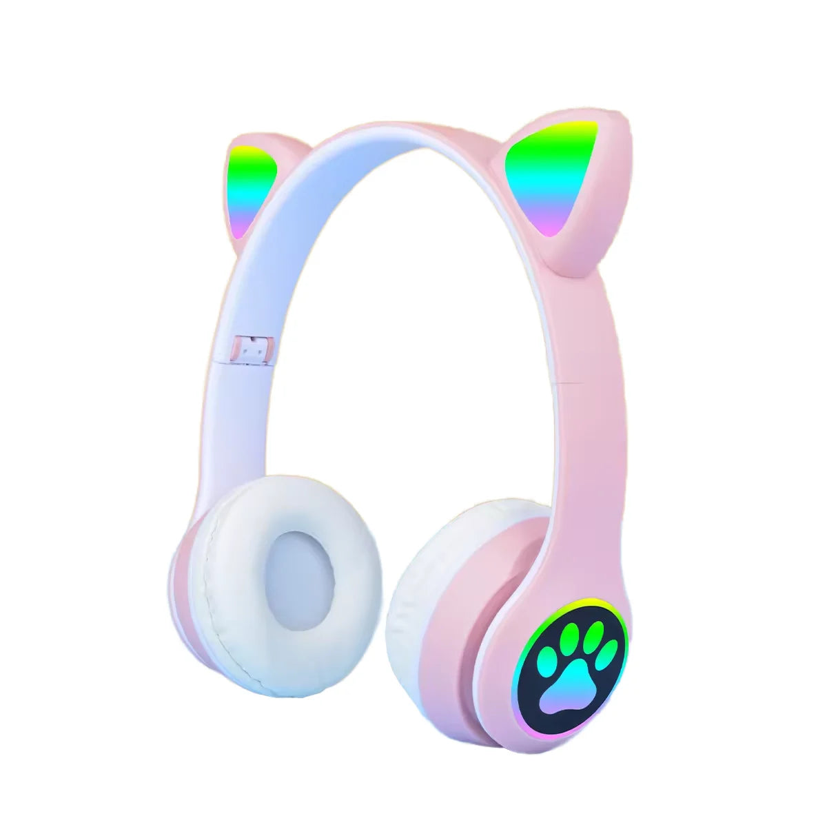 HiFi Universal Cute RGB  Wireless Headphones STN28 Cat Ears Wireless Headphone Stereo Music Light up Gaming Headset with Mic