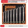 Open End Metric Combination Spanner Set Ratchet Wrench for Car Repair Hand Power Torque Tool with OEM Support CR-V Material Bags
