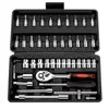 Multi-functional 46 Pcs Car Repair Tool Kit Set Wrench Kit Mechanical Repair Tools Set Socket Wrench Set Screwdriver Auto Tools