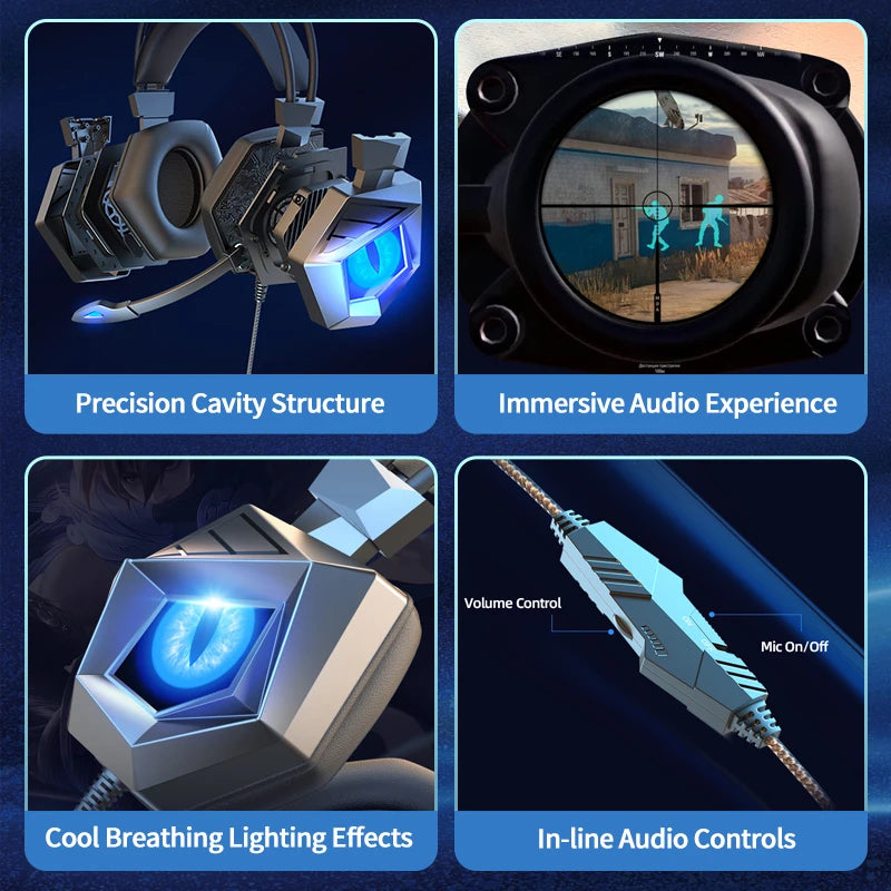 Soyto G15 Surround Sound Wired Headset with Microphone for Gaming Luminous Over Ear Headphones Gamers Fone De Ouvido Audifonos