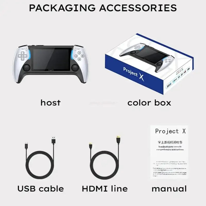 Good Quality Portable Project X Handheld Game Console Dual Joystick IPS Screen Retro Video Games Console Player