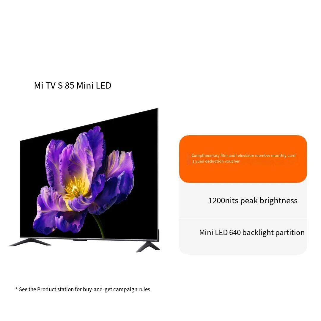 For Xiaomi Mi TV S85 Mini LED 85-inch 4K 144Hz 1200nits Dolby Atmos 4GB+64GB Dual HDMI2.1 Aoyama Eye Protection