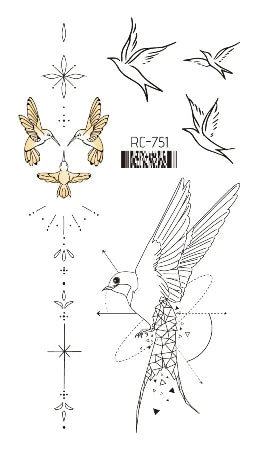 Waterproof 100 Different Cat Dog Deer Tattoo Designs for Women Men Body Art Colorful Black Fake Arm Hands Animal Tattoo Stickers