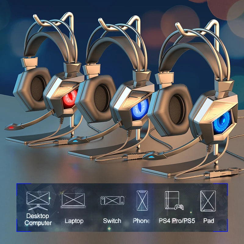 Soyto G15 Surround Sound Wired Headset with Microphone for Gaming Luminous Over Ear Headphones Gamers Fone De Ouvido Audifonos