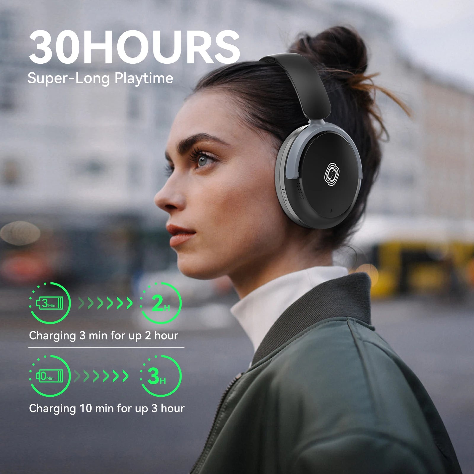 SADES Unbktom Foldable Hifi Stereo Anc Enc Noise Cancel Wireless Over Ear Headphones Bluetooth Headset With Adjustable Headband