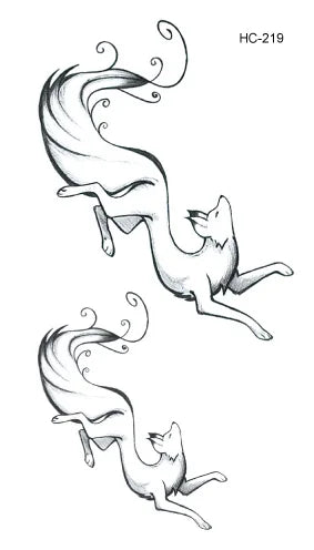 Waterproof 100 Different Cat Dog Deer Tattoo Designs for Women Men Body Art Colorful Black Fake Arm Hands Animal Tattoo Stickers