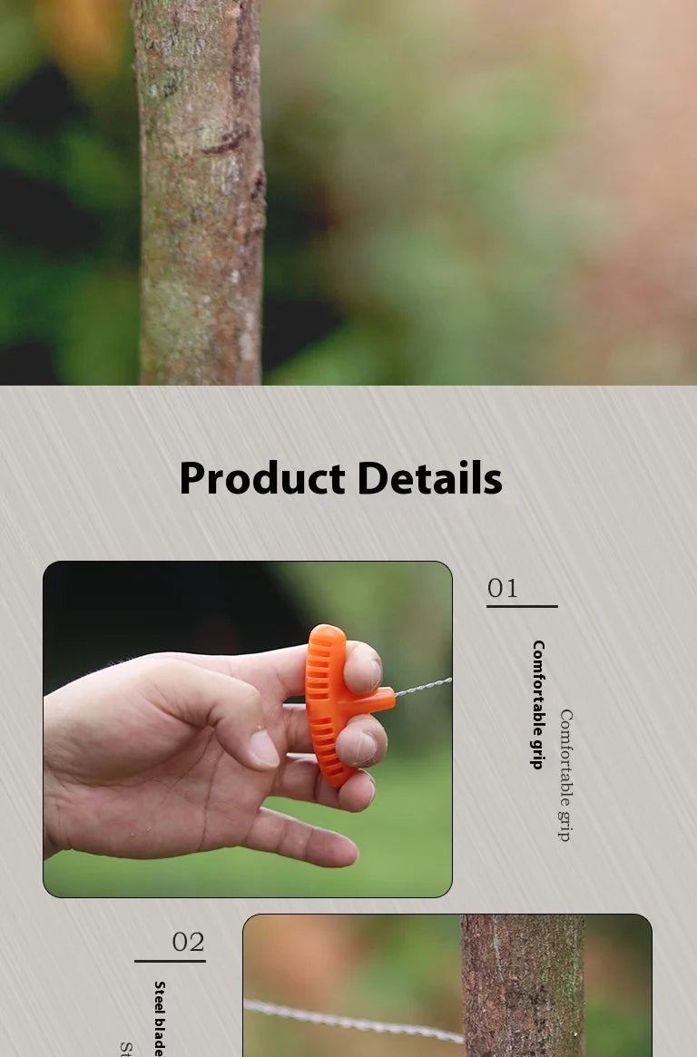 Portable Stainless Steel Mini Pocket Survival Tool With PP Handle for Water Grass Wire Cutting Barbecue Camping and Hiking