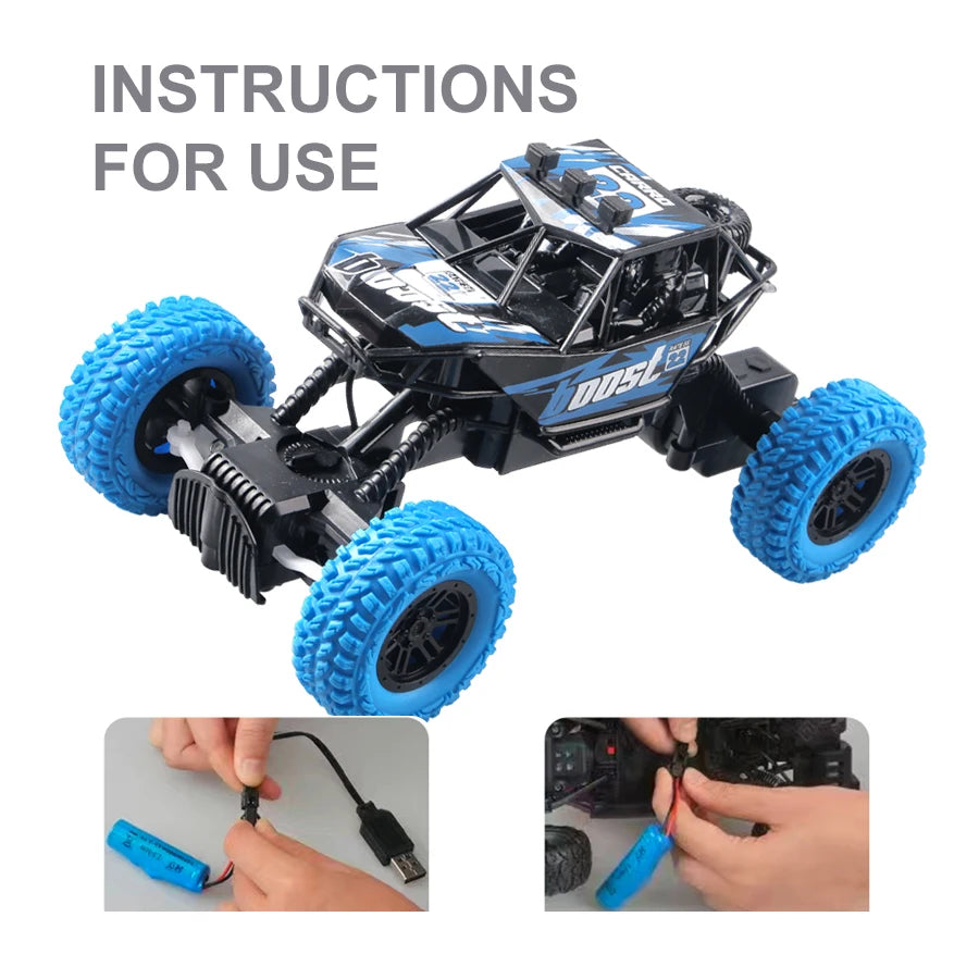 All-Terrain Remote Controlled RC Car Toy for Kids Expert Level Featuring Flashing Lights and Rubber Wheels Gift