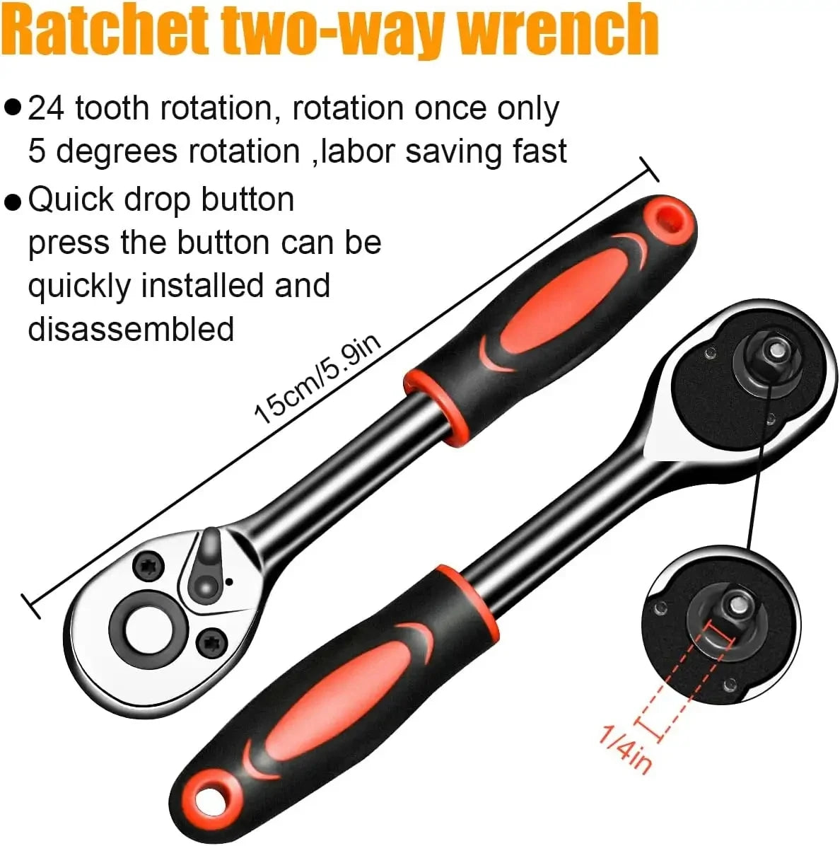 46 Pcs Socket Wrench Set Tools Hand Tools Professional Combination Socket Ratchet Wrench Set Car Tools Box Set Mechanics Wrench