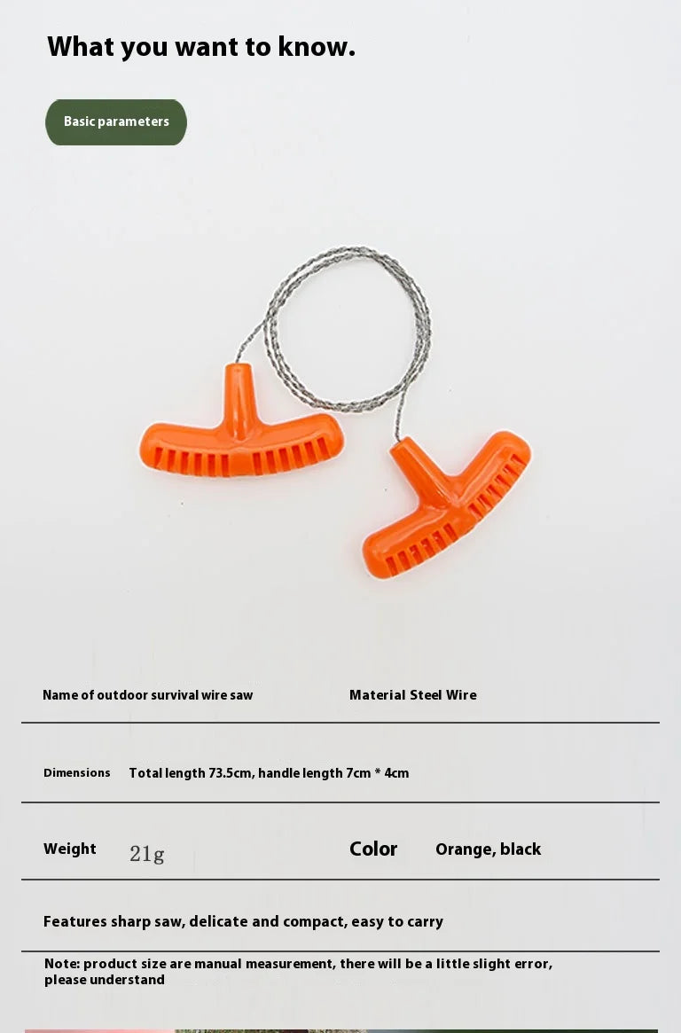 Portable Stainless Steel Mini Pocket Survival Tool With PP Handle for Water Grass Wire Cutting Barbecue Camping and Hiking