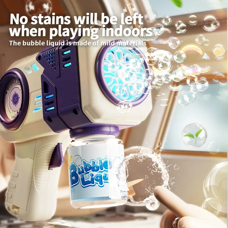 Hot Selling Bubble Guns Soap Toy for Kids Electric Bubble Gun With Light Automatic Bubble Gun for Wedding Toys