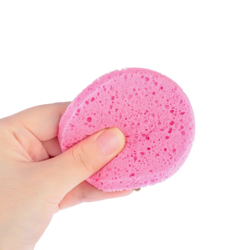 5Pcs Cleansing Sponge Cellulose Compress Puff Wood Pulp Exfoliator Soft Face Wash Pad Cleanup Skin Care Makeup Tool 6/7/8/9/10cm