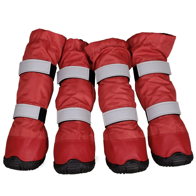 Top Quality Waterproof Warm Dog Shoes for Large Dogs Shoes Non-Slip Reflective Winter Pet Dog Rain Boots