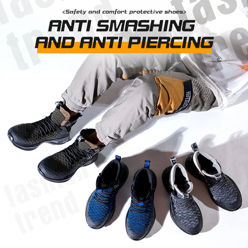 Safety Work Shoes Men Steel Toe Safety Boots Ankle Boots Women Hiking Boots Anti-Piercing Working Shoes High Quality Shoes