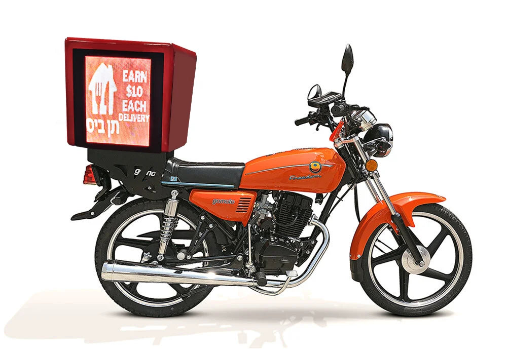 HXTECH Black 3-Side LED Delivery Box for Motorcycle Pizza Led Delivery Box with 2.5mm 4.1mm Bikes Advertising Delivery Box