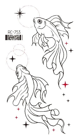 Waterproof 100 Different Cat Dog Deer Tattoo Designs for Women Men Body Art Colorful Black Fake Arm Hands Animal Tattoo Stickers