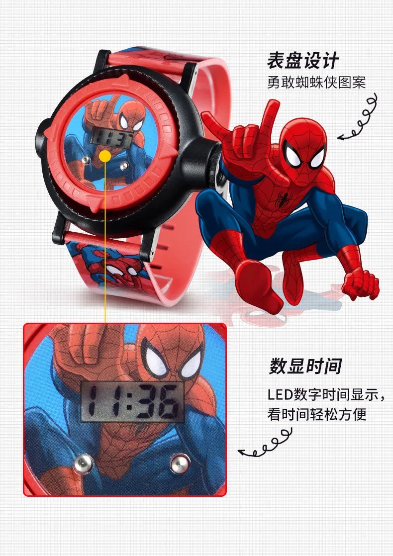 Marvel Digital Wristwatches Children's Toys Watch Boy Spider-Man Waterproof Luminous Cartoon Digital Watches Kids Fashionable