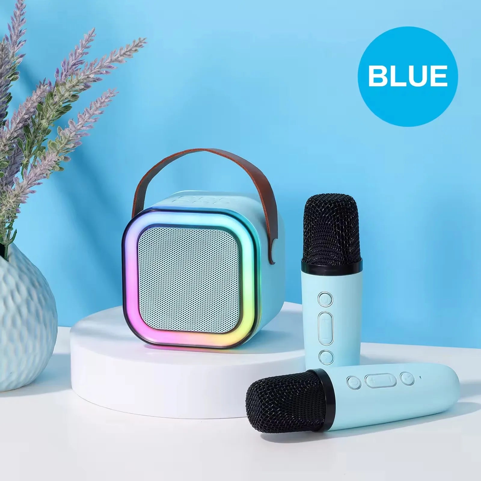 K12 Mini Portable Audio Integrated Microphone Home Singing Karaoke Family Wireless BT Outdoor Portable Speaker with Mics