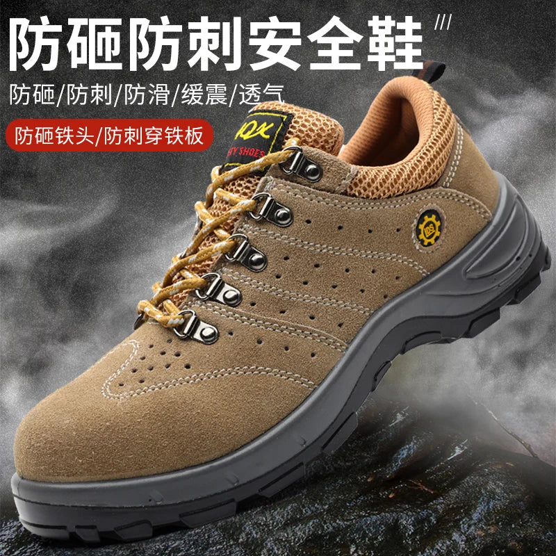 LIGHT BEARER Suede Leather PU/PU Sole Cheap Price Working Shoes Metal Toe Light Weight Industrial Safety Shoe