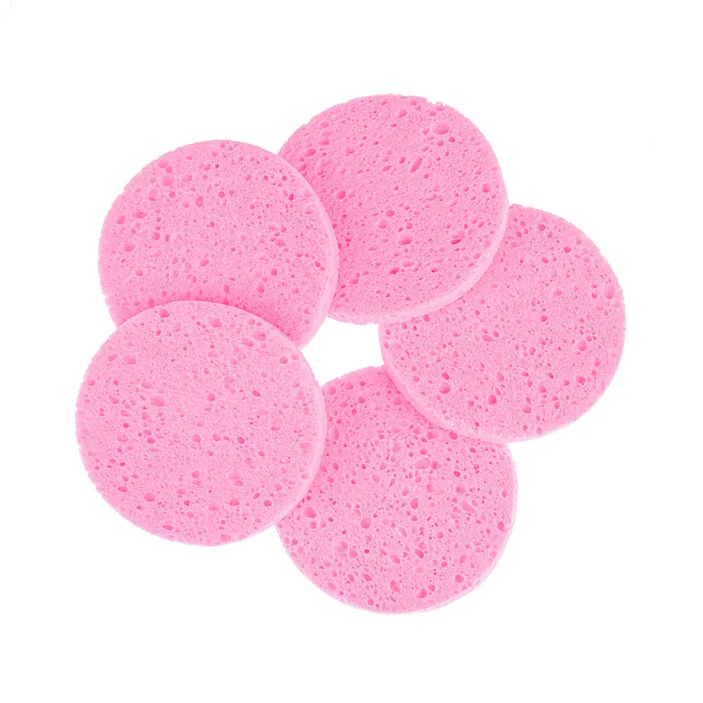 5Pcs Cleansing Sponge Cellulose Compress Puff Wood Pulp Exfoliator Soft Face Wash Pad Cleanup Skin Care Makeup Tool 6/7/8/9/10cm