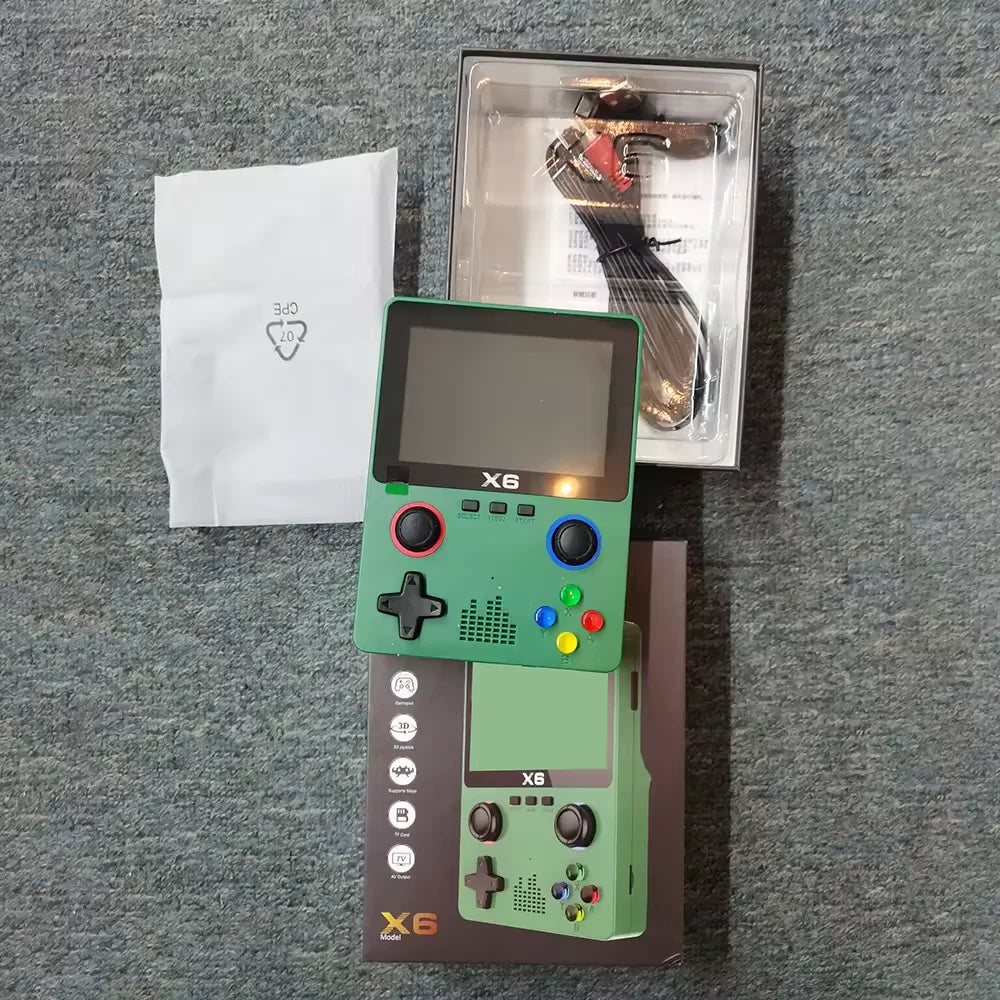 X6 Retro Video Game Console 3.5'' IPS Screen Portable Handheld Game Player 10000+ Classic Games Console Children Gifts