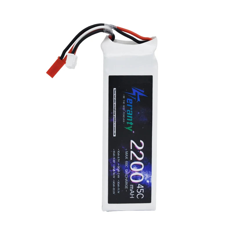 7.4V 11.1V 14.8V 22.2V Lipo Battery 2200mAh 45C With T/XT60 Connector for RC Aircraft Model Lithium Battery FPV Drone Car Parts