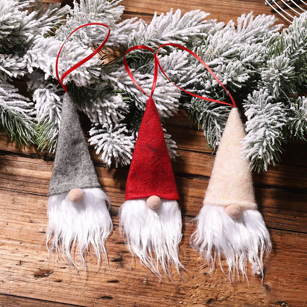 2023 Happy New Year Christmas Ornaments DIY Xmas Gift Santa Claus Snowman Tree Pendant Doll Hang Decorations for Home Noel Natal
