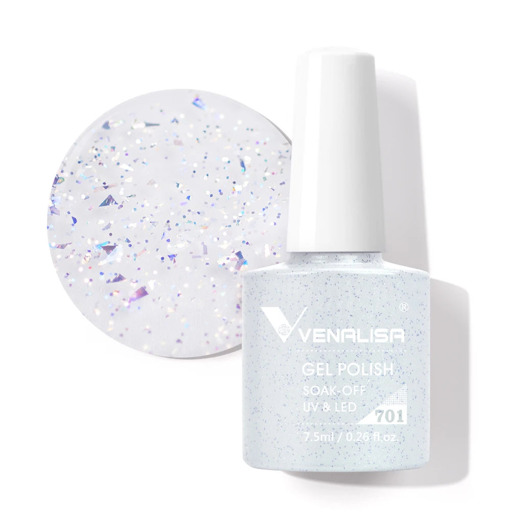 VENALISA Nail Gel Polish Full Coverage Holographic Camouflage Nail Varnish Manicure Lacquer Polish Soak Off UV LED Lacquer 7.5ML