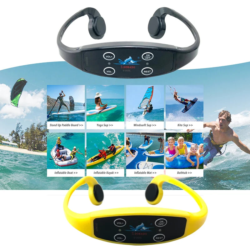H906A Underwater Wireless Open Water Coaching 1000 Meters Distance Suffering Sailing Swimming Bone Conduction Receiver Headset