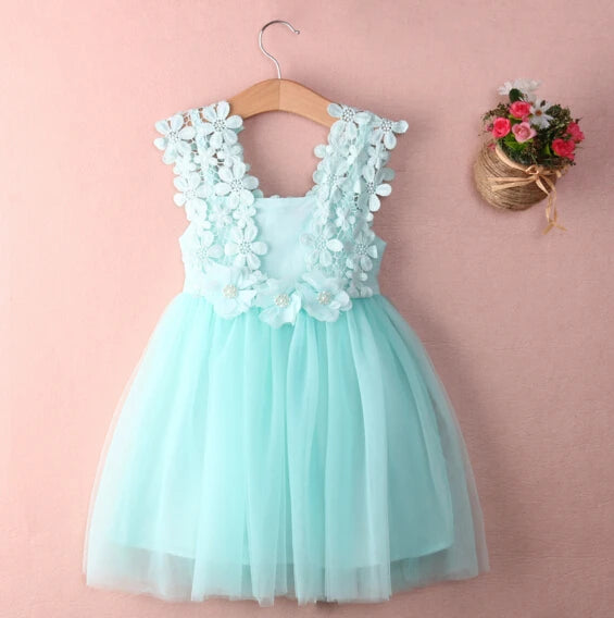 New XMAS Baby Girls Party Lace Tulle Flower Gown Fancy Dridesmaid Dress Sundress Girls Thanksgiving Dress