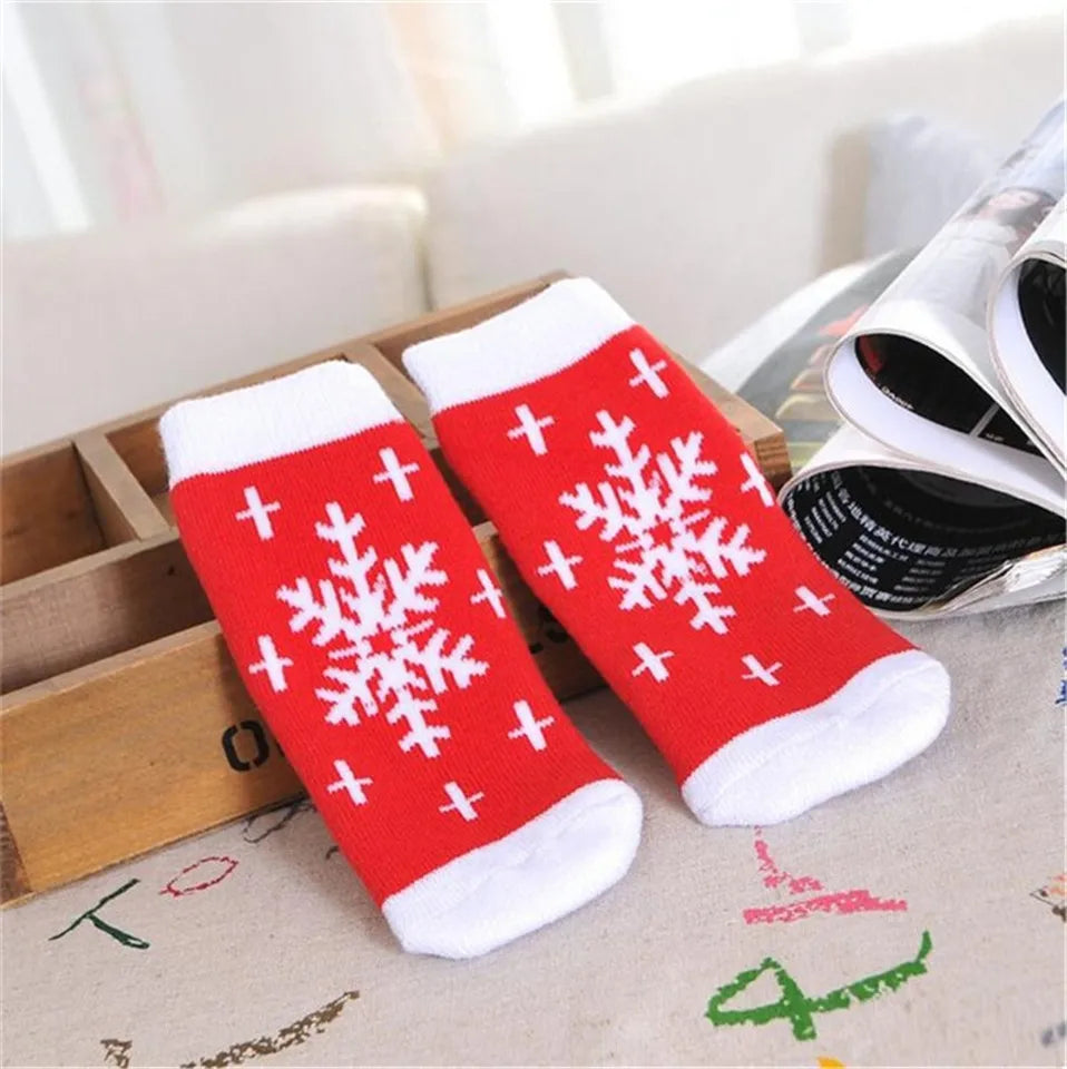 1 Pair Cotton Spring Winter Autumn Baby Girls Boys Kids Socks Children Striped Terry Snowflake Elk Santa Claus Christmas Bear