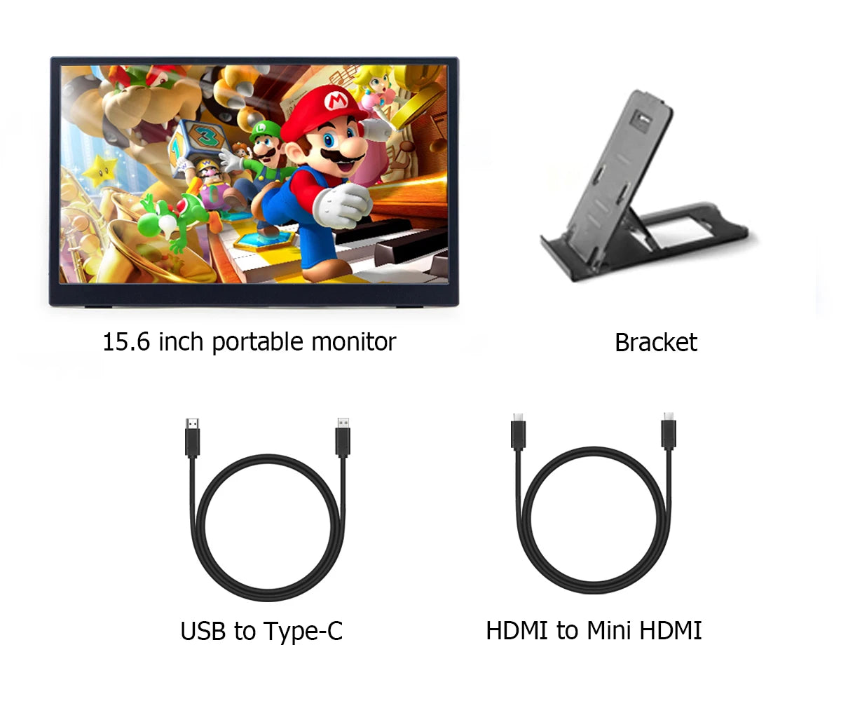 Super Thin 1920X1080 Multi-touch Touch Screen 15.6 Inch Portable Gaming Monitor with X-BOX/PS4 Laptop