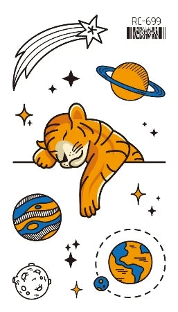 Waterproof 100 Different Cat Dog Deer Tattoo Designs for Women Men Body Art Colorful Black Fake Arm Hands Animal Tattoo Stickers