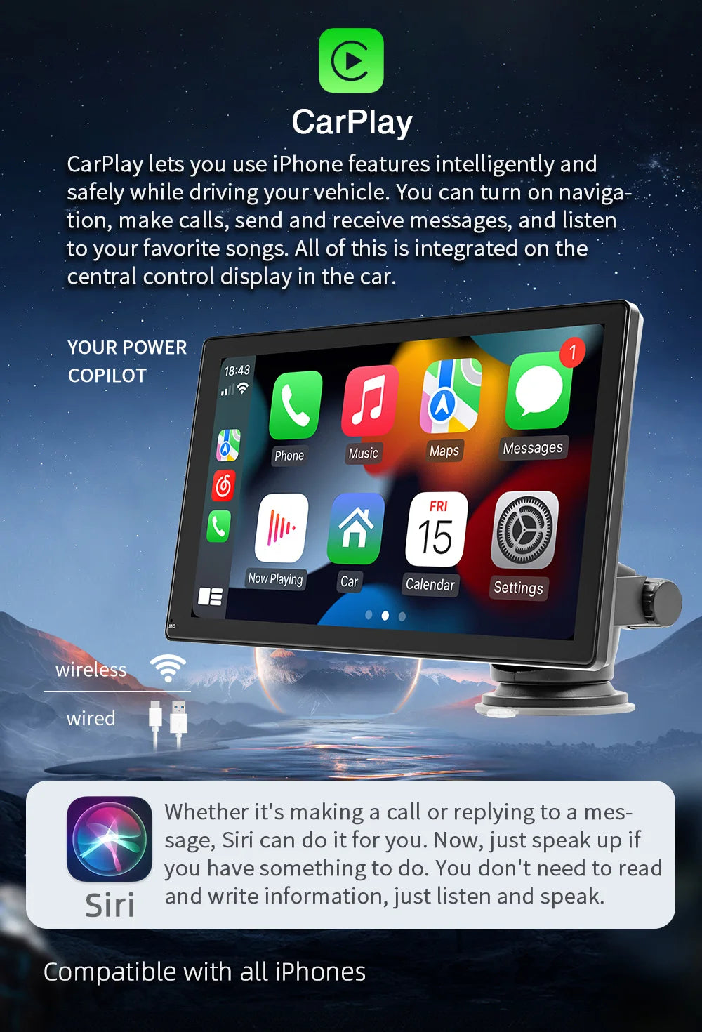 BQCC 9" IPS Carplay Dashboard Monitor with GPS DVR Camera Vehicle Stereo BT/AUX/DAB+ Car Stereo Touch Control Review Car Screen