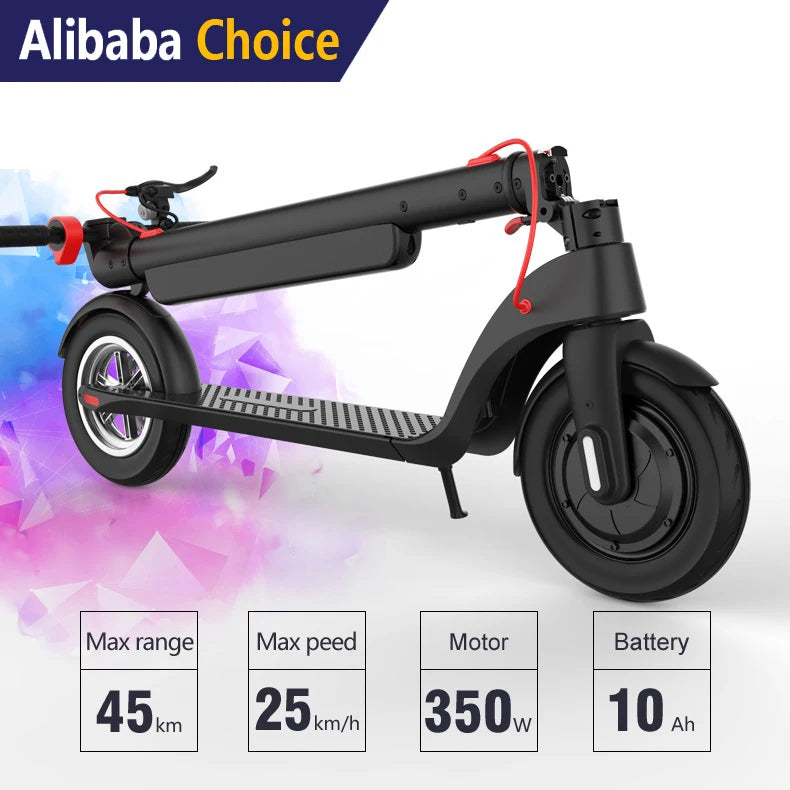 Factory Waterproof X8 Long Endurance 350W 800W Max Range 45KM 2 Wheel Adult Kick Scooter Electric Scooter with Removable Battery