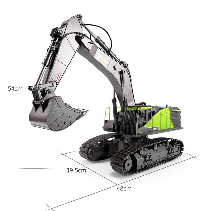 Huina 1593 1/14 Scale 22 Channels 2.4Ghz Metal Remote Control Truck Alloy Rc Excavator Toys for Kids