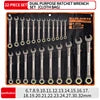 Open End Metric Combination Spanner Set Ratchet Wrench for Car Repair Hand Power Torque Tool with OEM Support CR-V Material Bags