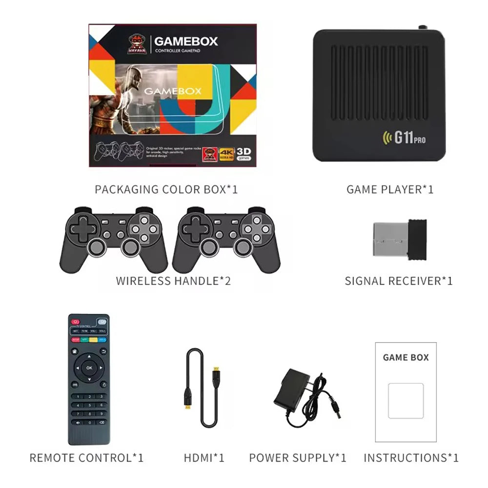 Wholesales G11 Pro Video Games Console 4K TV HD Family Retro Gamebox With 2.4g Wireless Controller Home Game Box
