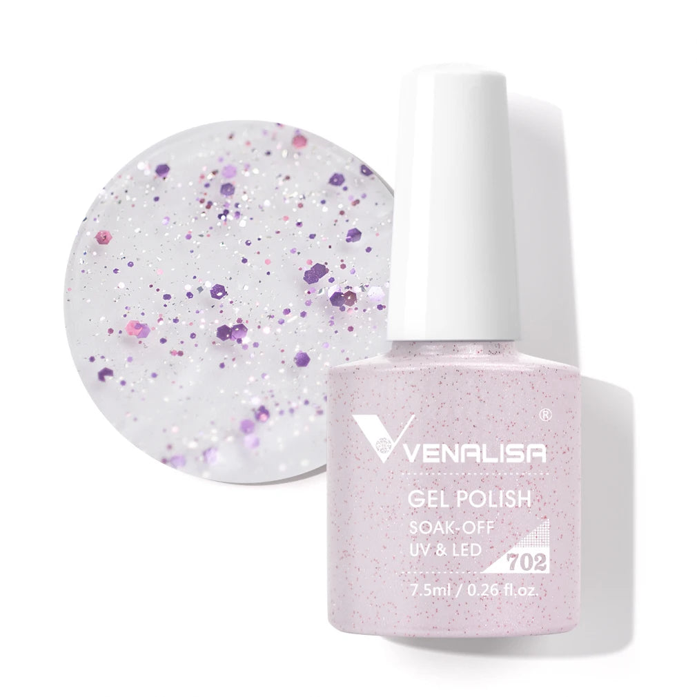 VENALISA Nail Gel Polish Full Coverage Holographic Camouflage Nail Varnish Manicure Lacquer Polish Soak Off UV LED Lacquer 7.5ML