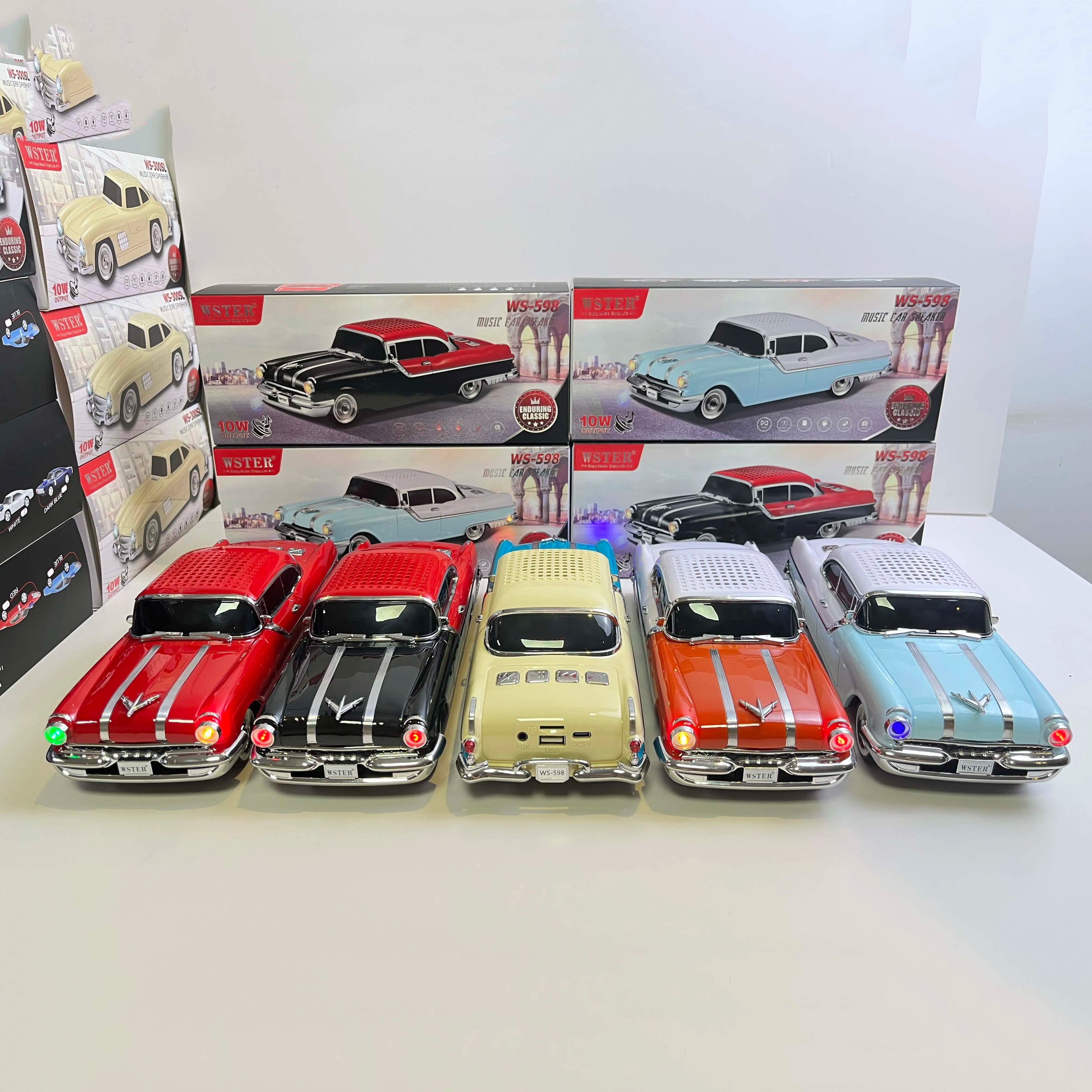 NEW WS-598 1500mAh Classical Car Design Wireless Home Theater Sound System Portable Mini Blue Tooth Party Speaker