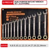 Open End Metric Combination Spanner Set Ratchet Wrench for Car Repair Hand Power Torque Tool with OEM Support CR-V Material Bags