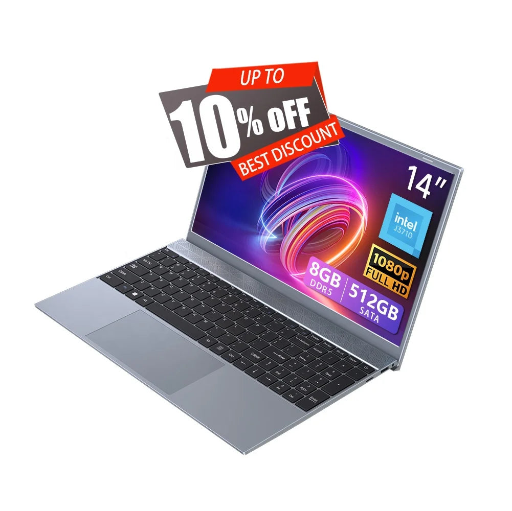 Limited Time Discount 15.6inch 14inch 1080P Win11 Laptop Intel J3710 8GB RAM 1TB SSD Pc Portable Business Laptops