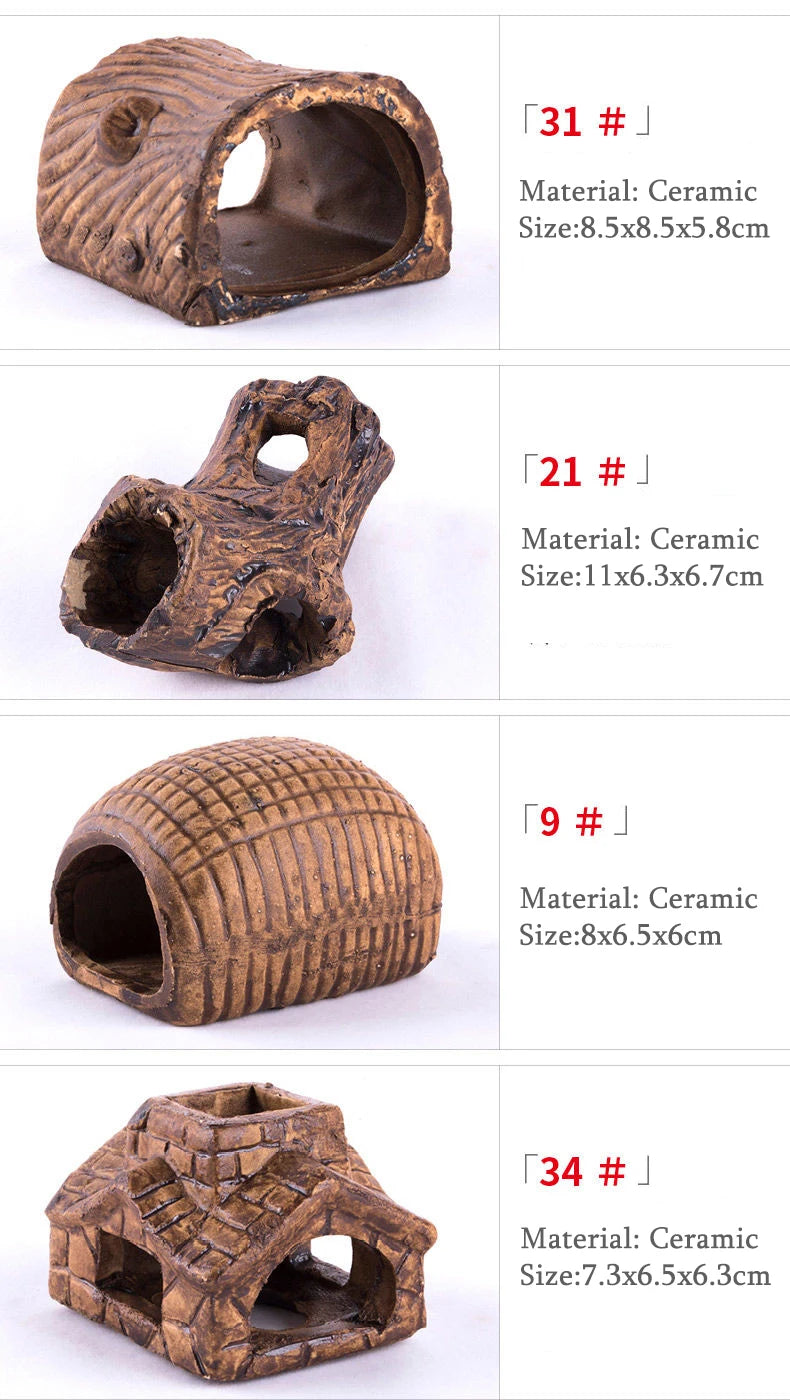 Retro Ceramic Decoration Fish Tank Shrimp Tank Dodging House Spawning Fish Hiding Landscaping Aquarium Decor Accessories