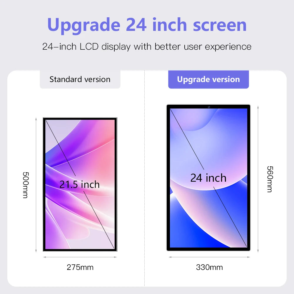 24 Inch Smart TV on Wheels Android 8-core CPU Remote Control Touch Screen Monitor with Battery 13MP Camera Portable TV