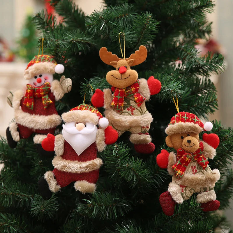 2023 Happy New Year Christmas Ornaments DIY Xmas Gift Santa Claus Snowman Tree Pendant Doll Hang Decorations for Home Noel Natal