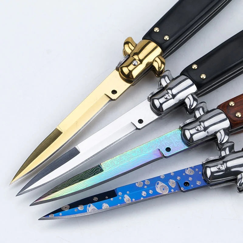 Fanstoon Italian Style 440 Blade Pocket Knife Stainless Steel  Multi Tools Outdoor Tactical  Folding Camping Hunting Knives