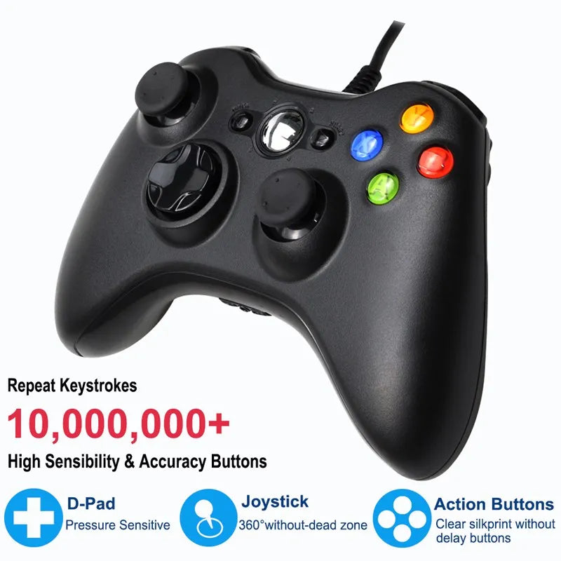 USB Wired Controller for X Box 360 /360 Slim Gamepad Joypad Joystick for XBO X360 Console for PC Windows