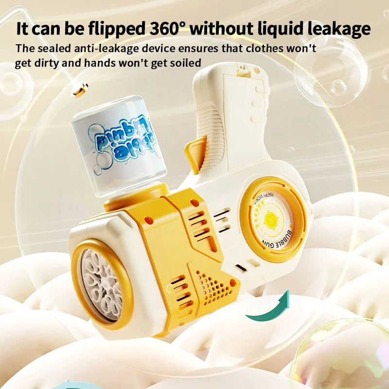 Hot Selling Bubble Guns Soap Toy for Kids Electric Bubble Gun With Light Automatic Bubble Gun for Wedding Toys